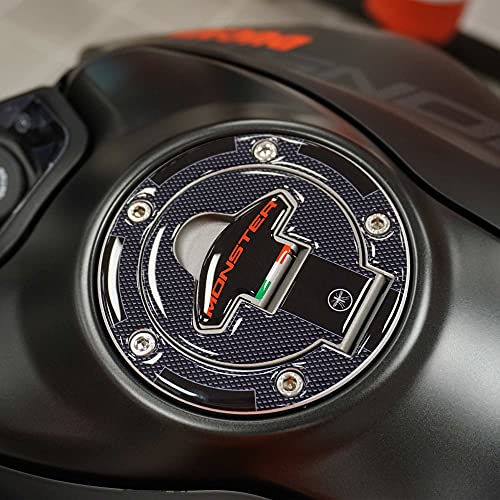 labelbike - 3D Sticker Motorcycle Tank Cap Protection and Decoration in Resin Compatible with Ducati Monster 620 | 800 | S2R 800 | S2R 1000 | S4 | S4R | S4RS | 695 | 821 | 1200S | 1200R | 797 | 937 - color: Model - 1 Carbon Black