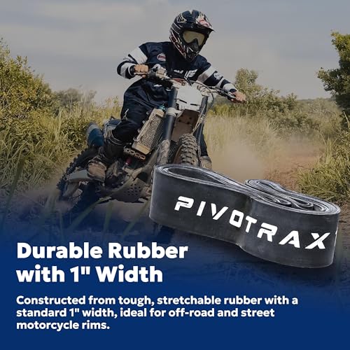 PIVOTRAX Motorcycle Rim Strip (2 Pack) – Size :12" 14" 16" 17" 18" 19" 20" 21" Durable Rubber Rim Tape with Valve Stem Hole, Tube Protection, Compatible with E-Bike Dirt Bike - size: 18"