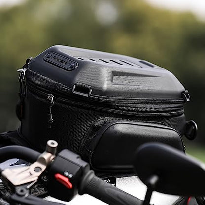 Rhinowalk Motorcycle Tank Bag, 15-18L Expandable Motorcycle Storage, Waterproof All Weather-Matte Black - color: Matte Black