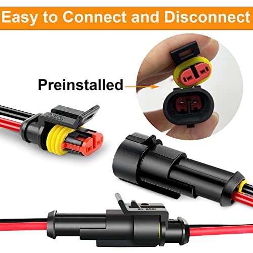 6 Kit 16 AWG 5 Pin Connector Car Waterproof Wire Connectors 5 Pin Automotive Electrical Connectors Quick Disconnect 5 Way Wire Terminal Connector Plug and Heat Shrink Tubing Kit - size: 5pin