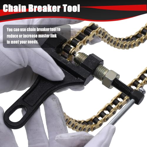 KAMIER 428 Drive Chain 116 Links Gold with Chain Breaker Tool for 110cc 125cc TTR125 YZ85 CB125 Apollo RFZ DB-X18 X19 Suzuki JR80 RM85 TaoTao Chinese Pit Dirt Bike 4 Wheeler ATV Quad Heavy Duty Parts - style: 116