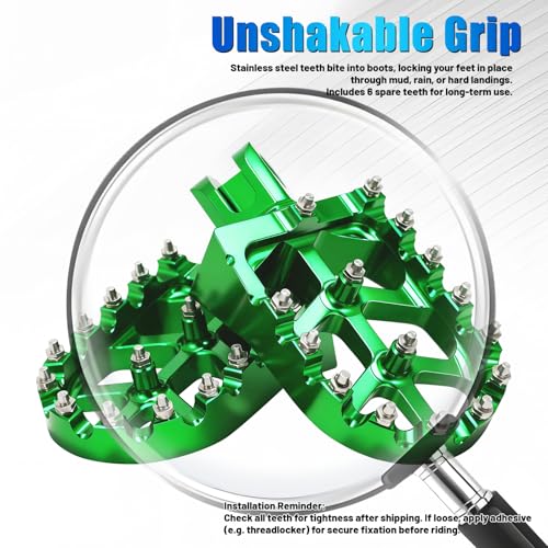 Motorcycle Foot Pegs Footpegs Rest Pedal MX Style CNC for Z125 Pro 2016-2024 Green - color: green