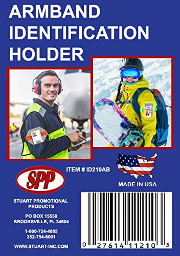 Safety Reflective Yellow Armband Badge Holder, Yellow Stretch Band, White Buckle, Top Slit, Fits 2 3/4" x 4 1/8" Cards, Made in USA - color: Yellow/White, size: 1 Pack