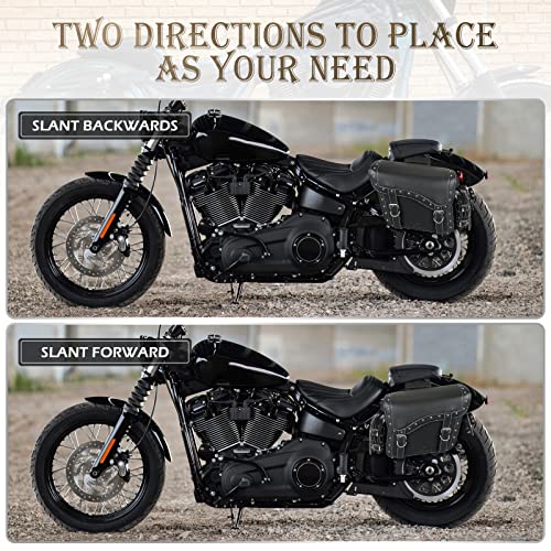 NICECNC Motorcycle Saddle Bags, PU leather Saddlebags, Reinforced Straps & Saddle Piece with Cup Holder, Throw Over Saddle Bag Side Bags Universal Accessories bags, Black - size: 25L-Black