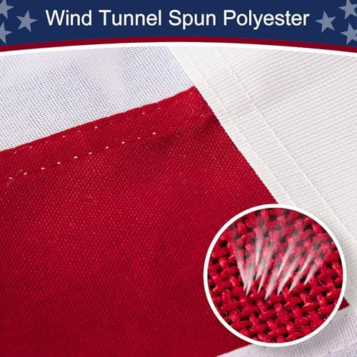 American Flag 5x8 ft Heavy Duty TearProof Series, All Weather High Wind US Flag, Premium Spun Polyester with Embroidered Stars, Sewn Stripes, Brass Grommets for Outdoor Use - color: 5X8FT