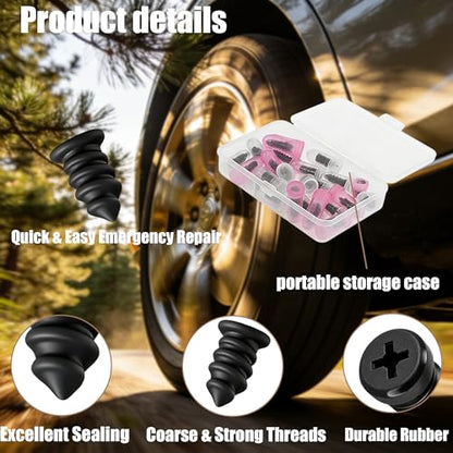 100-Piece Tire Repair Kit with Screw Plugs & Rubber Nails | Screw Plugs, Rubber Nails