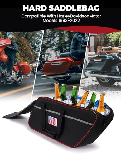 Motorcycle Cooler Bag is Designed to Fit Models from Harley-Davidson and Indian with Side Trunks. It is Crafted from Premium Fabrics and Features Waterproof Technology.