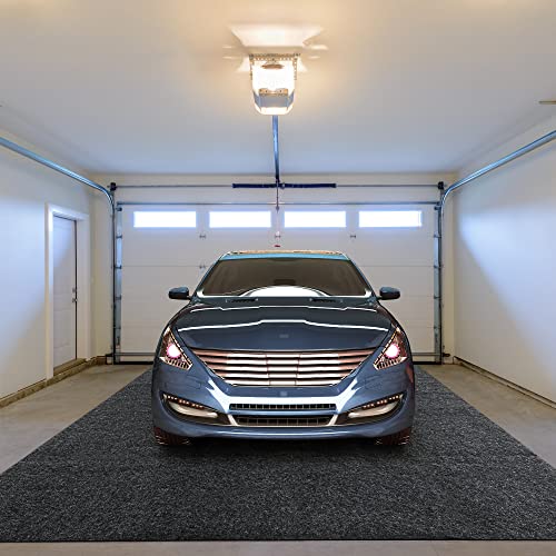 HOMBYS Extra Large Garage Floor Mats for Under Car, Dark Grey Garage Flooring Rug, Motorcycle Oil Spill Mat, Absorbent Oil Garage Parking Mat 7’4”x17', Non Slip and Waterproof Backing - size: 17' x 7'4"