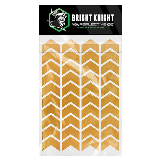 Bright Knight Decals Chevron Hard Hat Reflective Stickers, 1" Gold Acyclic Adhesive Vinyl Tape Made with 3M Reflector Tape, Bicycle Helmet Reflective Tape Outdoor Waterproof for High-Visibility - color: Gold, size: 1 pk