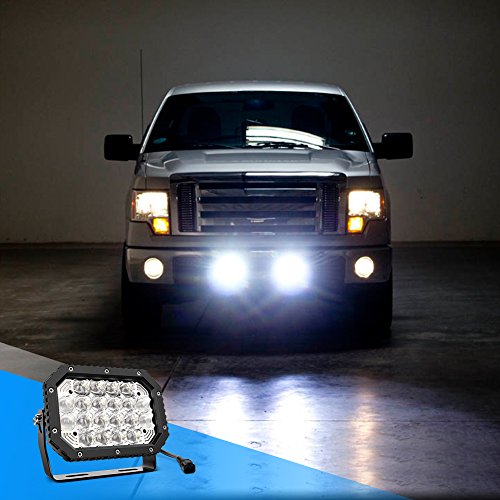 Nilight - 14039C-B LED Light bar 2PCS 7.4Inch 100W Spot & Flood Combo 8000LM 5D Square Off Road Fog Driving Lights Roof Bumper Work Light - color: 2Pcs 7.4Inch 100W Lights White