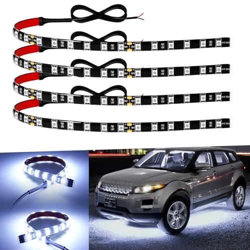 12v led Strip Lights 12" Connectable White Led Light Strips for Cars Motorcycle Golf Cart Boat Marine Waterproof 12V Led Light Strip, 4Pack - color: White Led Strip Connectable, size: 12Inch/30CM