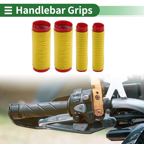 1.57" /40 mm 1.57 "/40 mm Motorcycle Hand Grips Cover Kit Non Slip Silicone Handlebar Grips Yellow 1 Set Spiral Cross Pattern - color: Yellow