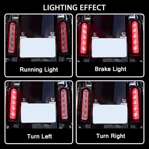 LED Filler Panel Lights Rear Fender Light Turn Signals Lamp Brake Tail Lights Fit for Harley Touring Electra Glide Ultra Limited Road King Road Glide 2014-2024(Black Housing Transparent Lens) - color: Black Housing Transparent Lens