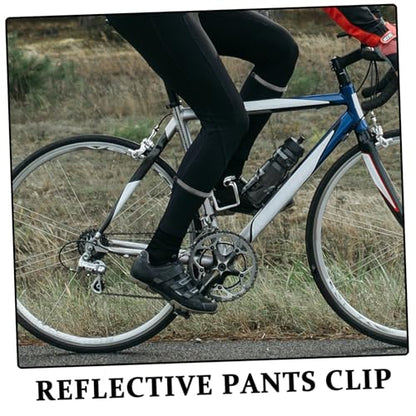 2pcs Cycling Pants Clips Reflective Running Leg Clip for Ankle Safety Bike Riding Accessories