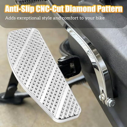 Chrome Rear Passenger Foot Pegs Floorboards for Harley Road glide, Road king, Electra glide, Street Glide & Softail Fat Boy, Street Bob, Low Rider ST & Dyna - color: Passenger Floor Board-Chrome