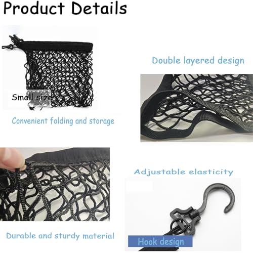 ZMD Truck Bed Cargo Net Nylon Universal Heavy Duty Truck Storage Mesh Pouch Pickup Cargo Organizer Trunk Mesh Cargo Net (51x18 Inch) - size: 51 x 17.7 Inches
