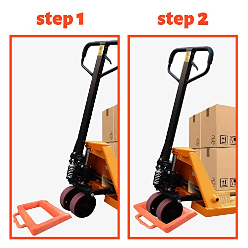 ROBLOCK Pallet Jack Chock Heavy Duty Wheel Chock, Pallet Jack Stopper for Truck 14.2" Length x 11.2" Width x 2" Height (1 Pack, Orange) - color: Orange(1 Pack)