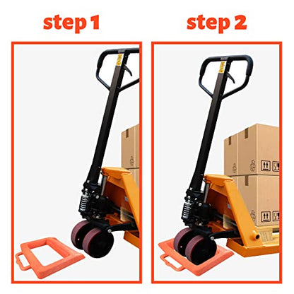 ROBLOCK Pallet Jack Chock Heavy Duty Wheel Chock, Pallet Jack Stopper for Truck 14.2" Length x 11.2" Width x 2" Height (1 Pack, Orange) - color: Orange(1 Pack)