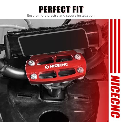 NICECNC Handlebar Clamp Aluminum Compatible with Yamaha Raptor 700 2006-2009 2011-2026, Raptor 700 Special Edition 2010 Red - color: Red