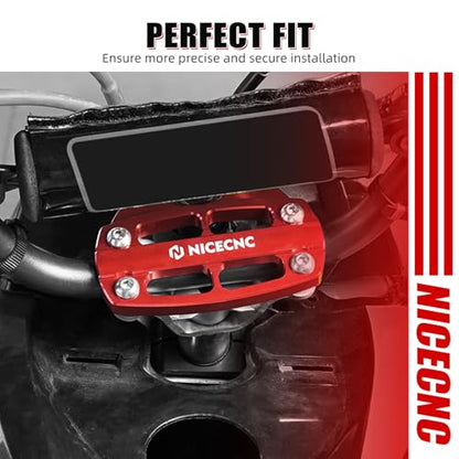 NICECNC Handlebar Clamp Aluminum Compatible with Yamaha Raptor 700 2006-2009 2011-2026, Raptor 700 Special Edition 2010 Red - color: Red