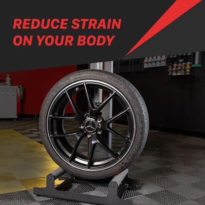 Maxshine XL Universal Wheel & Rim Detailing Rolling Stand (Black) | 360° Rotating Tire Stand for Car Detailing, Wheel Wash, Ceramic Coating & Tire Shine | Heavy-Duty Rim Detailing Roller Stand - size: X-Large (Black)
