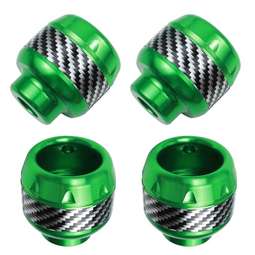4PCS Motorcycle Front Fork Frame Sliders Crash, Carbon Fiber Front Fork Wheel Crash Protector, Aluminum Alloy, Safety Gear Universal Fit Motorcycles Motorbikes Moped Scooters (Green) - color: Green