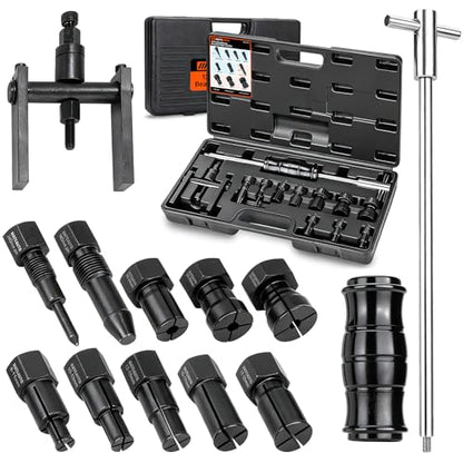 12pcs Motorcycle Blind Hole Collet Bearing Puller Set, Internal Bearing Extractor Puller Kit Slide Hammer Bearing Puller with Expandable Collets 8-32mm Inner Bearing Remover Tool (12-Piece)