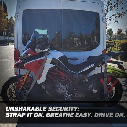 Motorcycle Rear Wheel Tie Down Strap, 2200lbs Break Strength Universal Motorcycle Tie Down Strap in Red - color: Orange,Green