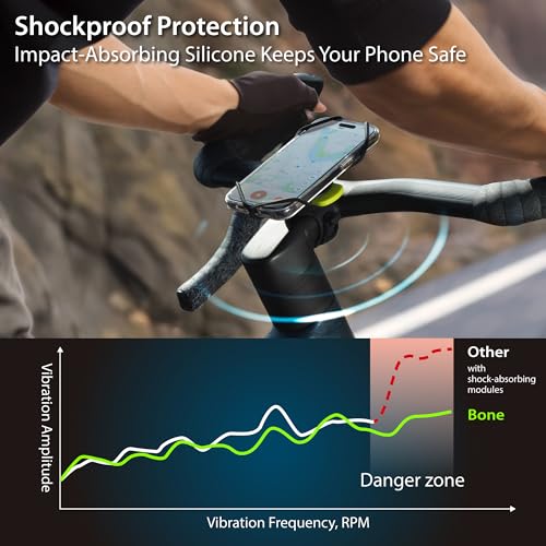 Bone Bike Tie Connect Kit 3, Magnetic Bicycle Phone Mount for Stem, Detachable & 360° Rotatable Silicone MTB Holder, Cycling Phone Carrier for iPhone & 4.7"–7.2" Smartphones (Magnetic - Stem) - style: Bicycle - Stem