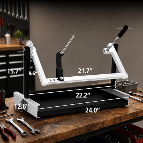 Motorcycle Engine Stand, for 2-Stroke 4-Stroke Vertical Single Cylinder Engines, Heavy Duty Dirt Bike ATV MX Repair Stand with Adjustable Swingarm & Removable Oil Drip Tray, Fit Honda Yamaha Kawasaki