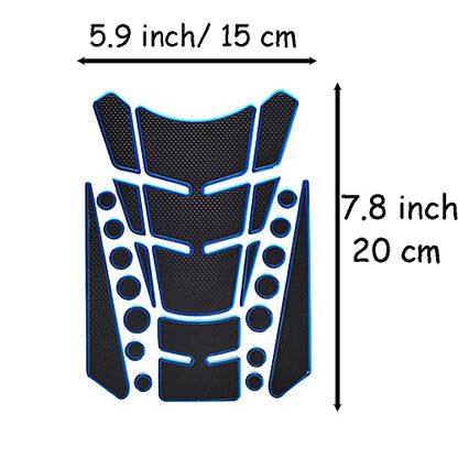 1 Set Blue Universal 3D Motorcycle Gas Tank Sticker, Fuel Tank Protector Decal Pad Self-adhesive and Waterproof - color: Blue