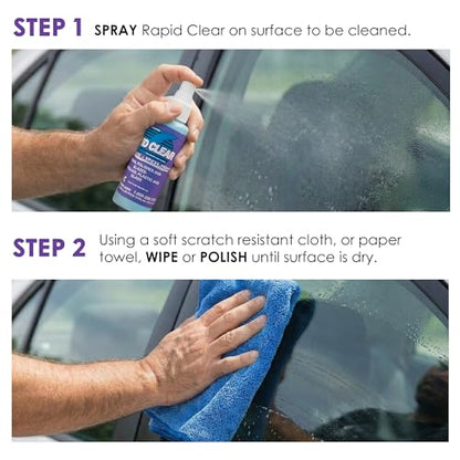 Rapid Clear Polish 4oz | Final Cleaning and Polish for Vinyl Films, Wraps, Plexiglass, Glass, and Polycarbonates | Helps Prevent Water Spotting for Graphics Installation - size: 4 Oz
