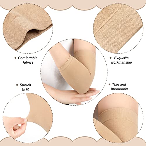 Vicenpal 2 Pairs Tattoo Cover up Sleeve Forearm Arm Sleeves for Women Men Compression Tattoo Upper Arm Cover(Black, Nude) - color: Black, Nude