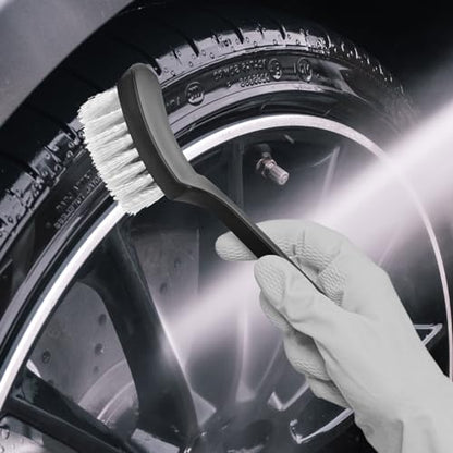 Tire & Carpet Brush - Scrub Brush for Floor Mats & Car Interior (Black & White) - color: Black+white