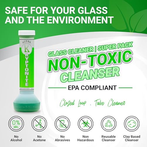 KLEAR Kryptonite Multipurpose Glass Cleaner |Powerful Cleaning 5-1 Combo | Glass Friendly & Alcohol-Free Glass Cleaner| Coat, Relax, Rinse| 9 oz (Pack of 1) - style: Pack of 1