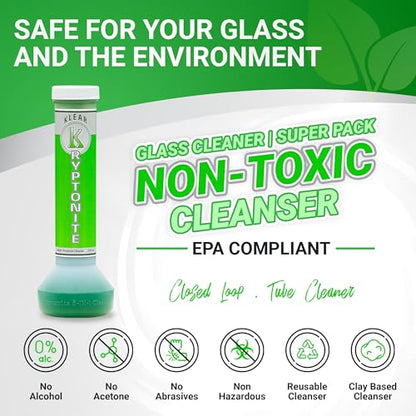 KLEAR Kryptonite Multipurpose Glass Cleaner 3-Pack | Powerful 5 in 1 Cleaning Combo | Glass Friendly & Alcohol-Free Glass Cleaner| Coat, Relax, Rinse| 9 oz (Pack of 3) - style: Pack of 3