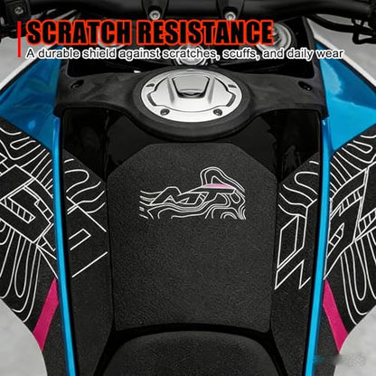Red Motorcycle Fuel Tank Protector Gas Tank Stickers Decals Compatible with CFMOTO Ibex 450 2025 2026, Enhanced Friction,Anti Scratch,Waterproof,CFMOTO Ibex 450 Accessories - color: Red