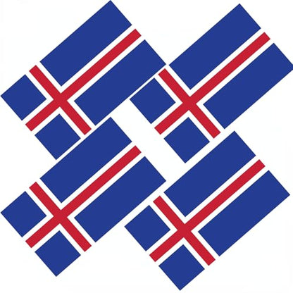 4 PCS Flag Stickers - Iceland Flag Stickers Decals for Cup Computer Laptop Car Bumper Window Helmet Musical Instrument with Smooth Surface - size: Iceland