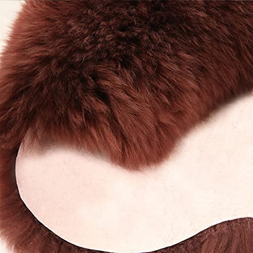 Real Genuine Sheepskin Rug Natural Fur Rug Sheep Skin Rugs Full Sheepskin Rugs Authentic Sheep Skin Throw Lambskin Seat Covers for Chairs Wool Seat Pad Cushion Brown (2.3X3.28 ft) - color: 10