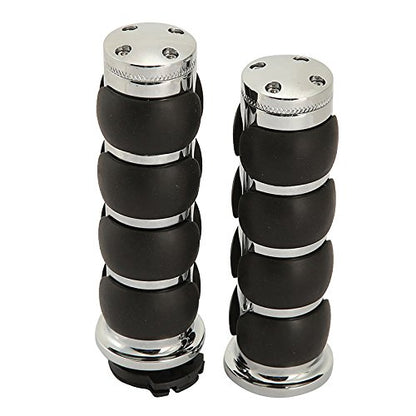 INNOGLOW Motorcycle Handlebar Grips 1 Pairs Hand Grips - color: Chrome Black-A