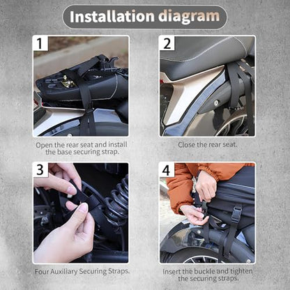 MRSXXNTY Motorcycle Tail Bag Motorcycle Saddlebags Helmet Bag Scooter Luggage 20L-24L-28L Dual expansion Waterproof