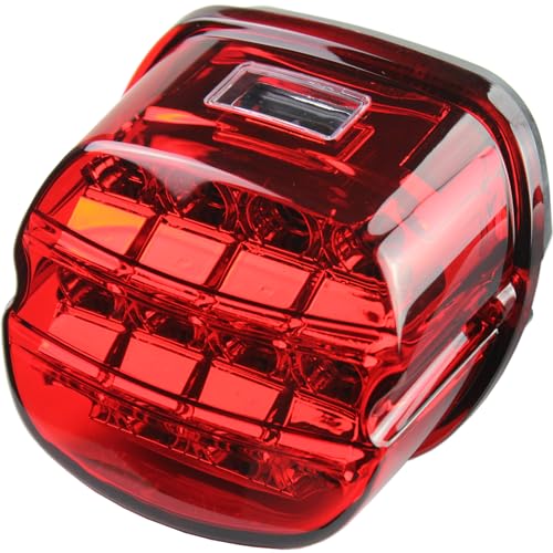Red Strobing LED Tail Light Upgrade HD Tail Lights Assemblies for Harley Dyna Road King Electra Glide Street Bob Touring, Harley Davidson Parts, LED Lights for Motorcycles（Red） - color: Red