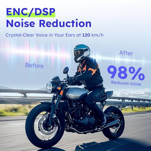 D10 Motorcycle Bluetooth Headset with Natural AI Voice Control, Bluetooth 5.4 Helmet Intercom for 4 Riders with ENC Noise Canceling, Audio Multitasking, FM, IPX7, Fits Snowmobile/ATV, 2 Pack - style: D10-2 Pack