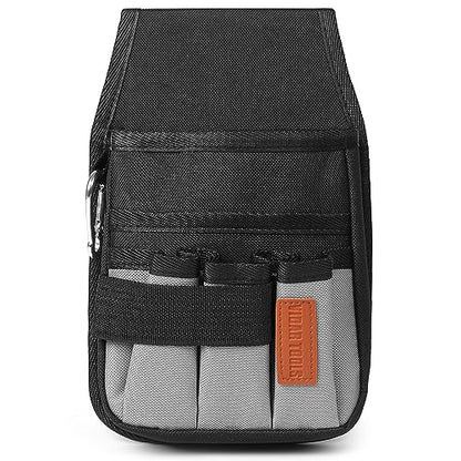 VIDAR TOOLS Small Tool Pouch with Belt Clip,Tool Belt Pouches,Electrician Tool Pouch.Mini Organizer Pocket Attachment for Tool Belt,5 Pockets and Heavy-Duty Metal Belt Clip Attachment.… - style: 6.3 IN