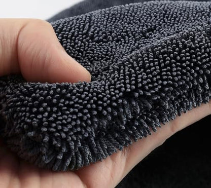 Automotive Detailing Twisted Loop Drying Towel, 1400GSM, 36"x24", Streak Free, Lint Free, Reusable, Microfiber Cleaning Cloth for Car, Truck, SUV - color: Dark Grey