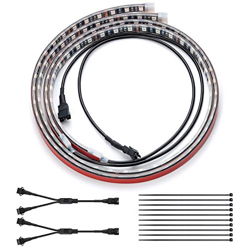 DITRIO 2pcs 3-Feet Underglow RGB Neon LED Light Strips DC 12V for Motorcycles Trikes Trailers Golf Carts ATVs UTVs (Only for InfiColors Series)