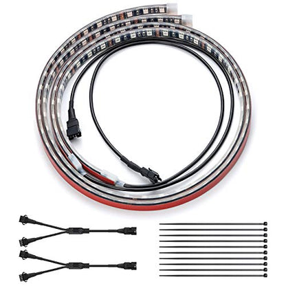 DITRIO 2pcs 3-Feet Underglow RGB Neon LED Light Strips DC 12V for Motorcycles Trikes Trailers Golf Carts ATVs UTVs (Only for InfiColors Series)