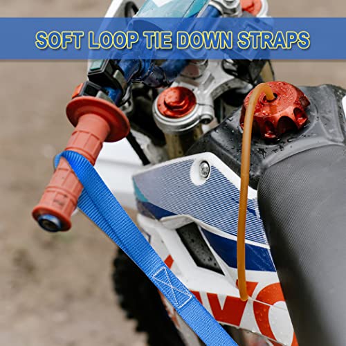 CARTMAN Soft Loop Tie-Down Straps in Blue Color, 8pk x 18in, 3600lbs - size: 8pk Blue 3600lbs