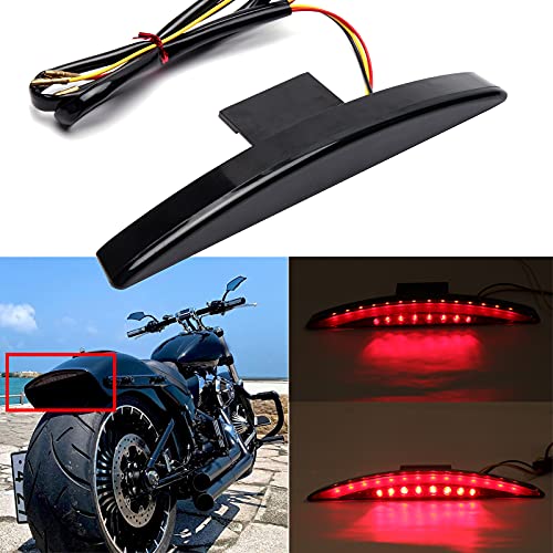 Rich Choices Motorcycle Rear Fender Edge LED Braking License Plate Tail Light Stop Running Light Compatible with Harley Davidson Breakout FXSB 2013-2016 CVO FXSBSE 2013-2014 (Smoke Lens) - color: Smoke Lens