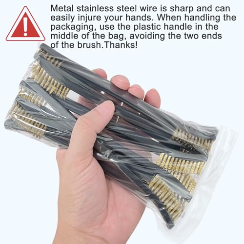 10 Pack Gun Cleaning Brushes, Double Ended Brass Wire Brush Set with Nylon Handle for Metal Parts, Hardware Tools, and Detailed Cleaning Tasks - size: 10 pcs Brass